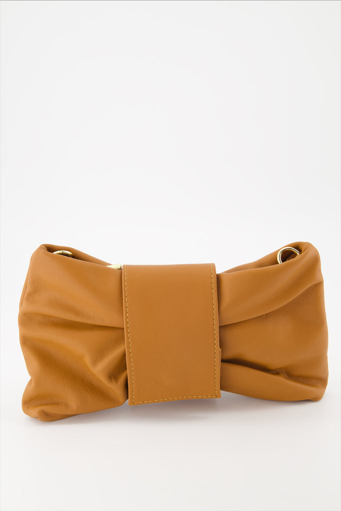 Fiocco | Leather bow clutch bag