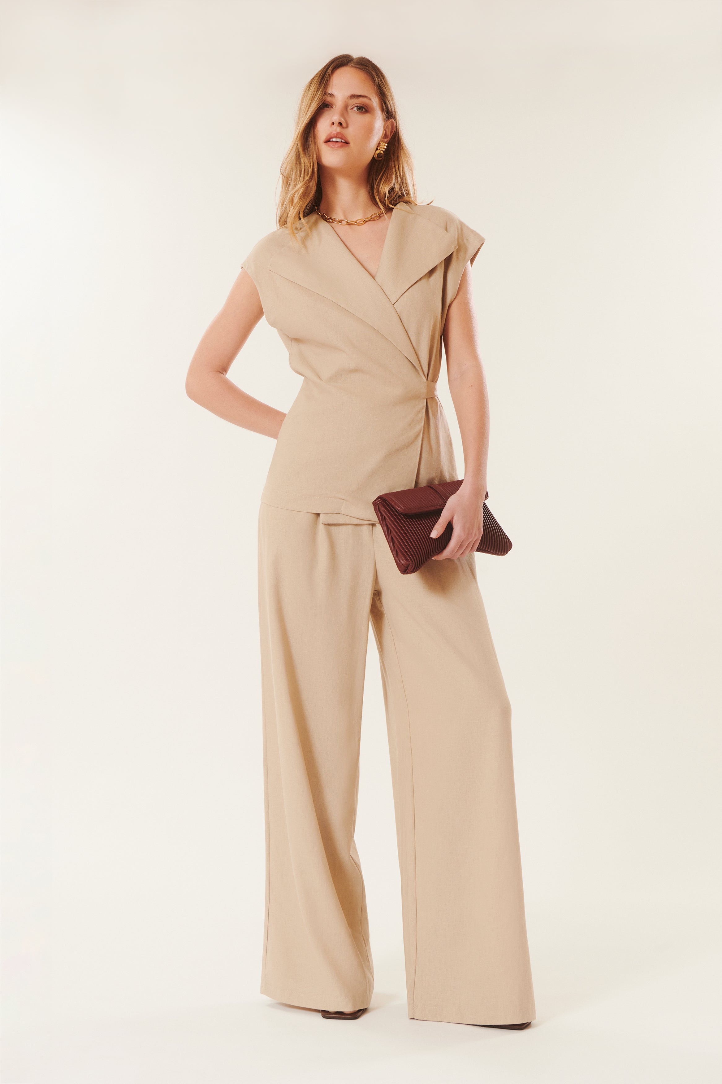 Cosimo | Wide-leg linen trousers