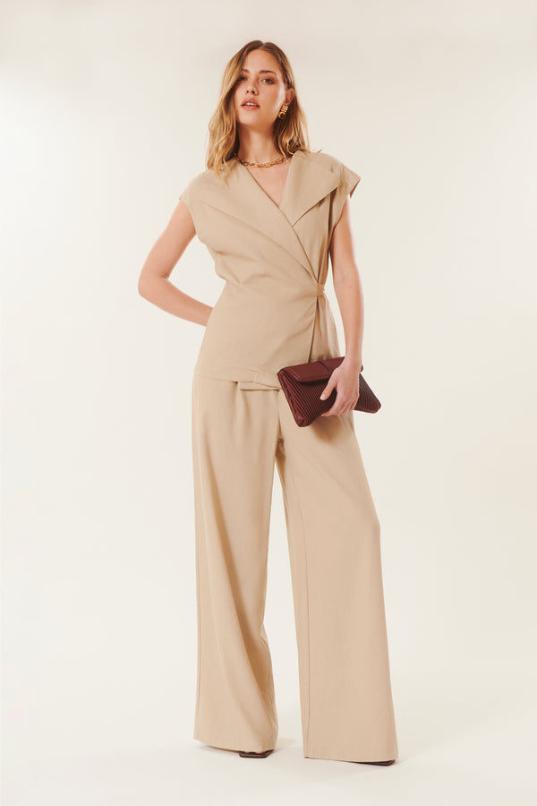 Cosimo | Wide-leg linen trousers