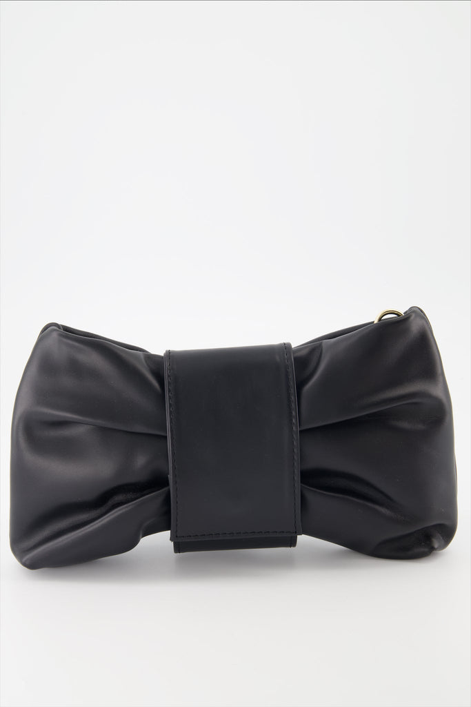 Fiocco | Leather bow clutch bag