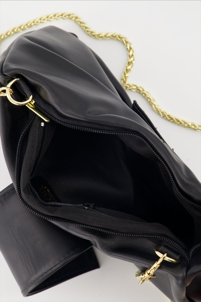 Fiocco | Leather bow clutch bag