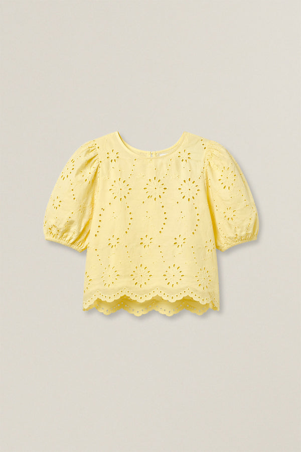 Stuart | Macramé puff-sleeve top