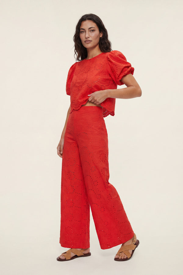 Stuart | Macrame puff sleeve top