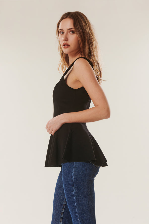 Todd | Sleeveless peplum top