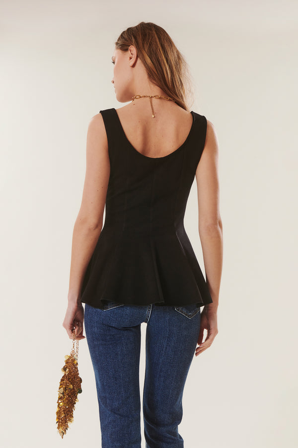 Todd | Sleeveless peplum top