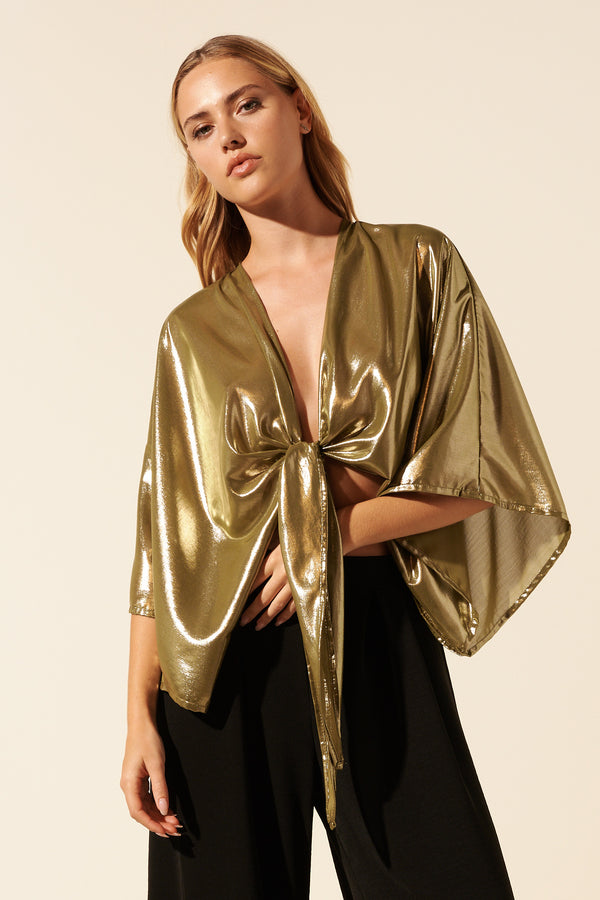Blake | Fluid lamé top
