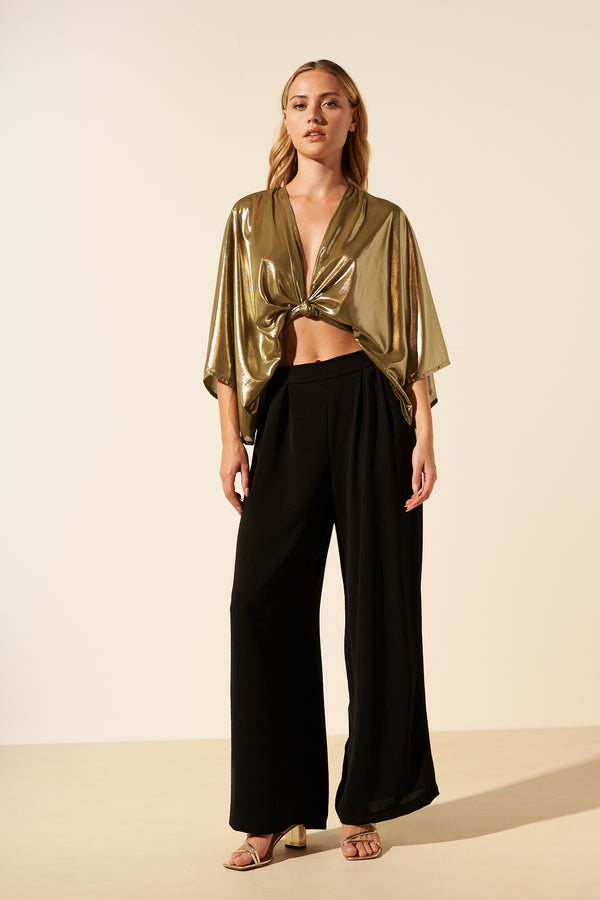 Blake | Fluid lamé top